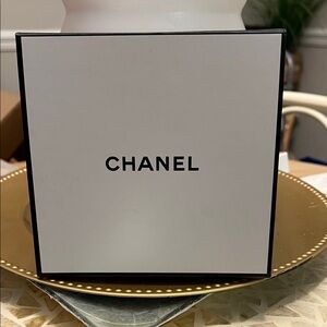 Chanel Classic White Box with Black Trim With Magnetic Closure.